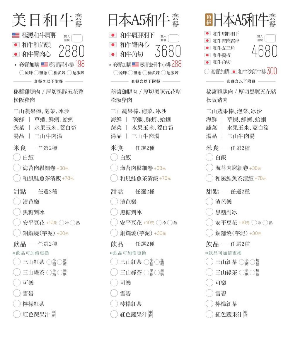 三山燒肉 輕井澤燒肉品牌 台中新開幕餐廳 訂位方式 菜單價位 日本和牛 烤肉餐廳 壽星 慶生優惠