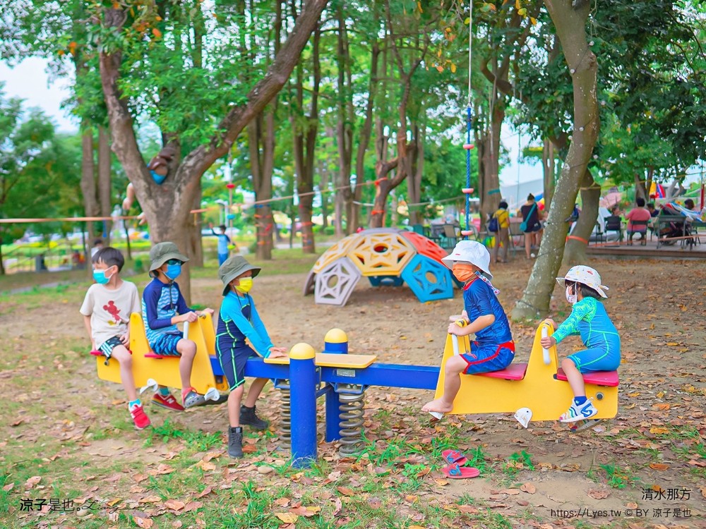 清水那方 彰化親子景點 氣墊兒童戲水池 沙坑 泡腳 餐廳 野餐 豪華懶人露營 溫泉泡湯