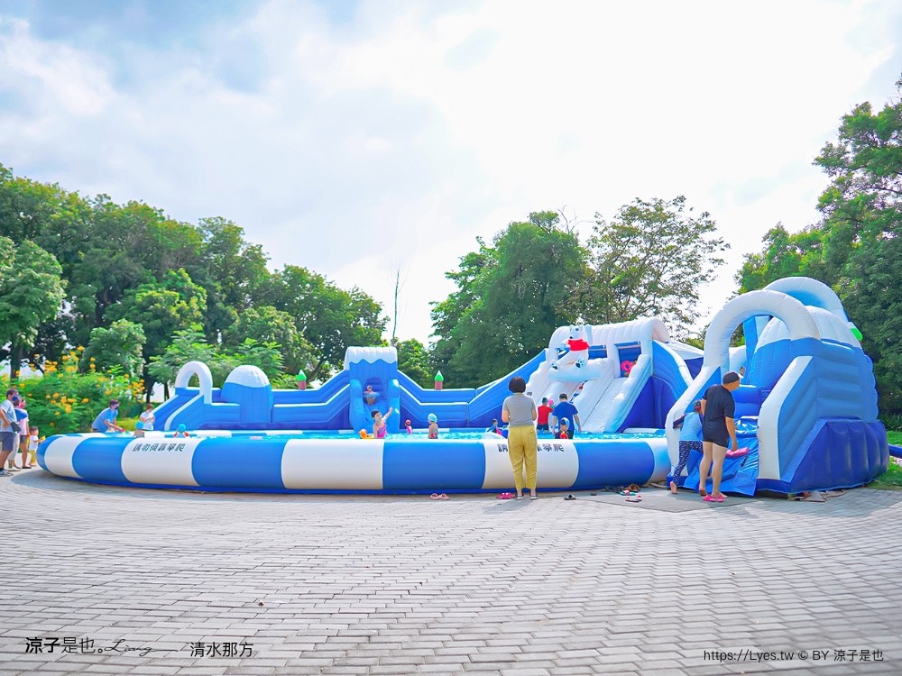 清水那方 彰化親子景點 氣墊兒童戲水池 沙坑 泡腳 餐廳 野餐 豪華懶人露營 溫泉泡湯