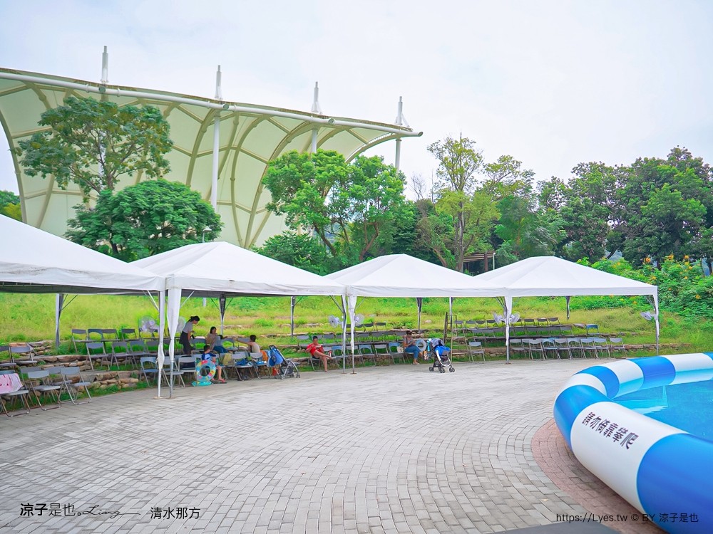 清水那方 彰化親子景點 氣墊兒童戲水池 沙坑 泡腳 餐廳 野餐 豪華懶人露營 溫泉泡湯