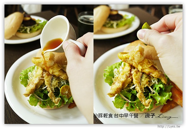 台中-小豚輕食 台中早午餐-厚片鬆餅口感好軟嫩