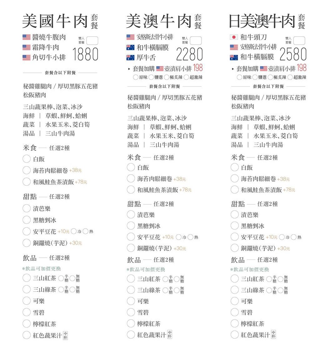 三山燒肉 輕井澤燒肉品牌 台中新開幕餐廳 訂位方式 菜單價位 日本和牛 烤肉餐廳 壽星 慶生優惠