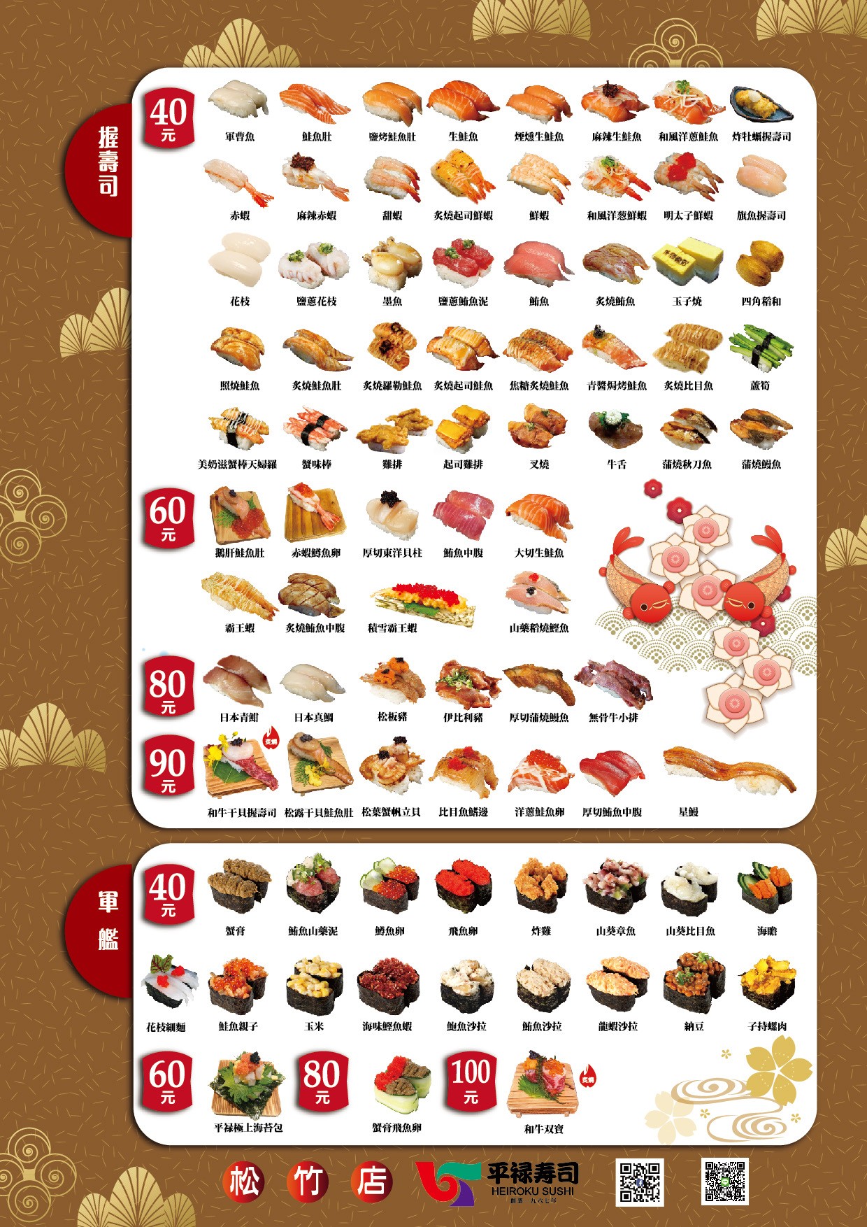 平祿壽司松竹店 菜單 台中迴轉壽司 日本仙台 小丑折氣球 動物送餐車 飲料自助吧免費暢飲