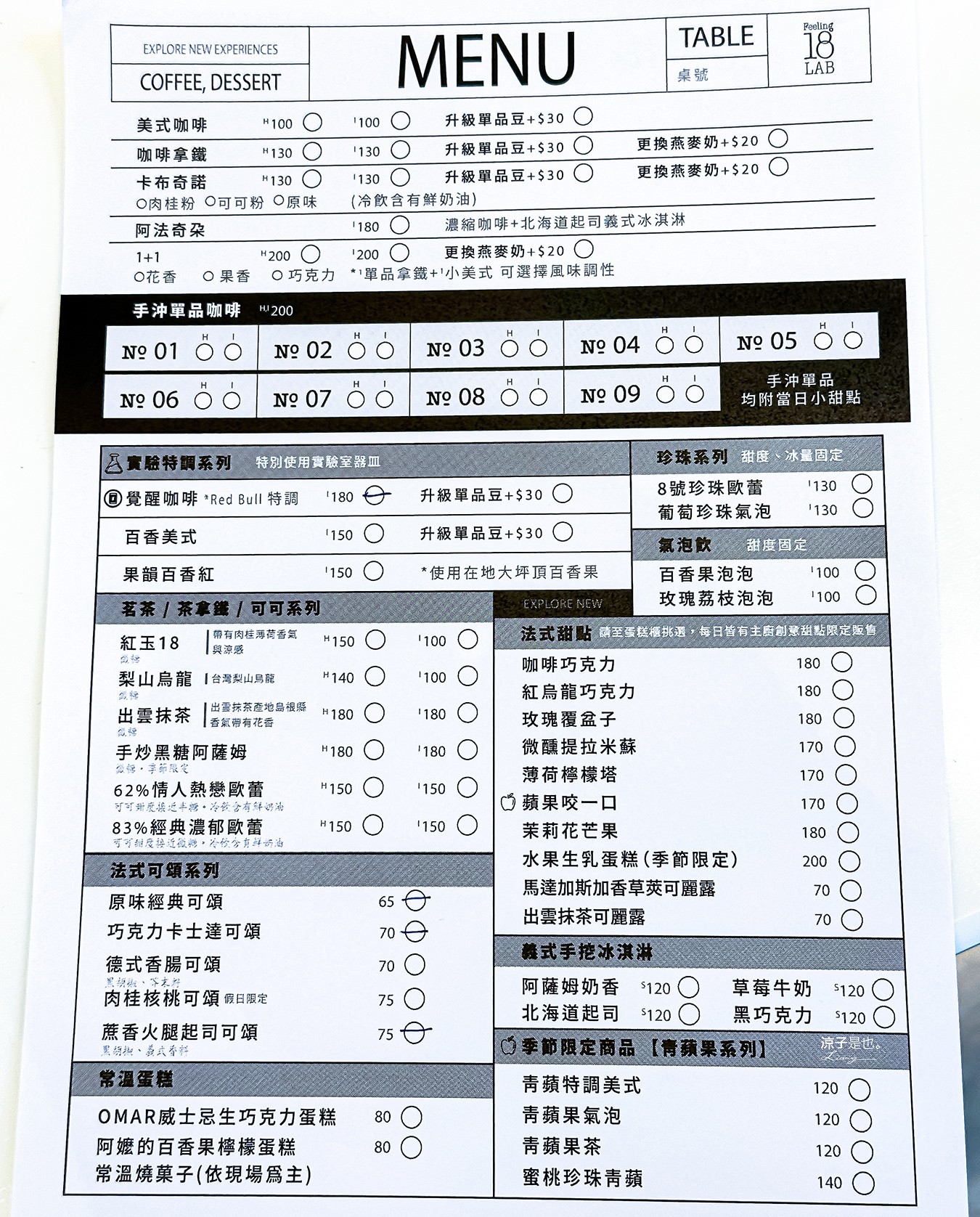 Feeling 18 LAB 菜單 埔里景點 新開幕 埔里咖啡館 18度C巧克力工房 新品牌 南投新開幕甜點下午茶