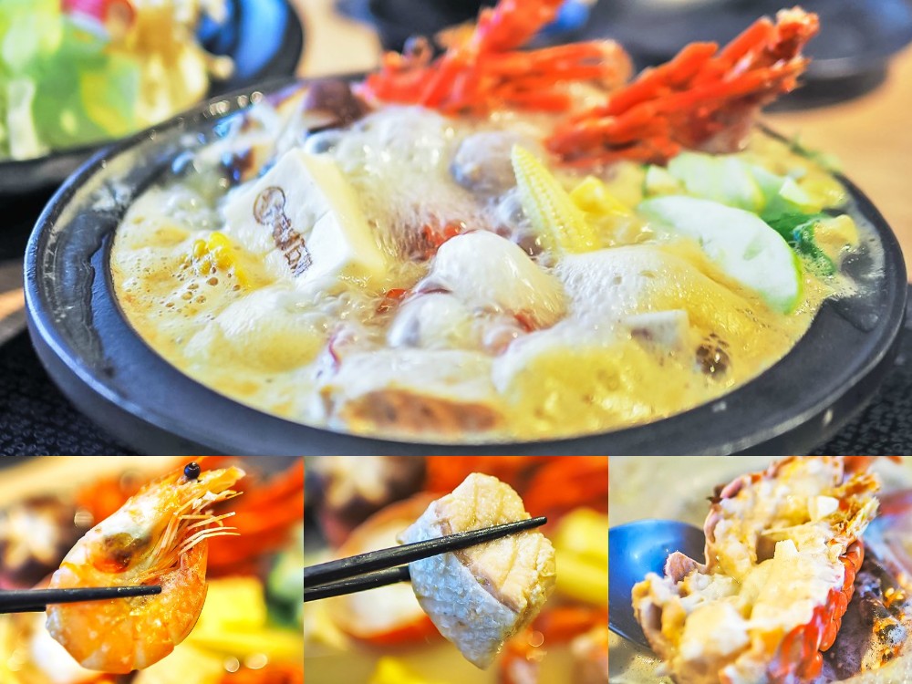 台中-嗑肉石鍋(附菜單)必吃限量單鍋王 和牛龍蝦雙拼竟然只要599!燒酒伊比利松阪豬也好吃耶 大里火鍋餐廳