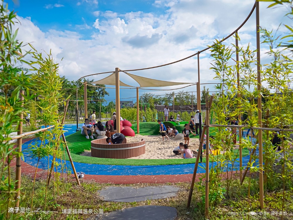 福興溫泉區親子共融公園 埔里 日式溫泉公園 南投景點 溫泉主題 埔里親子公園 泡腳池 攀爬網 沙坑 親子景點