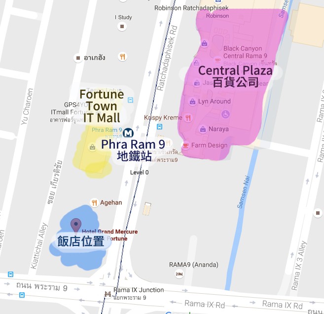 Grand Mercure Bangkok Fortune飯店地圖