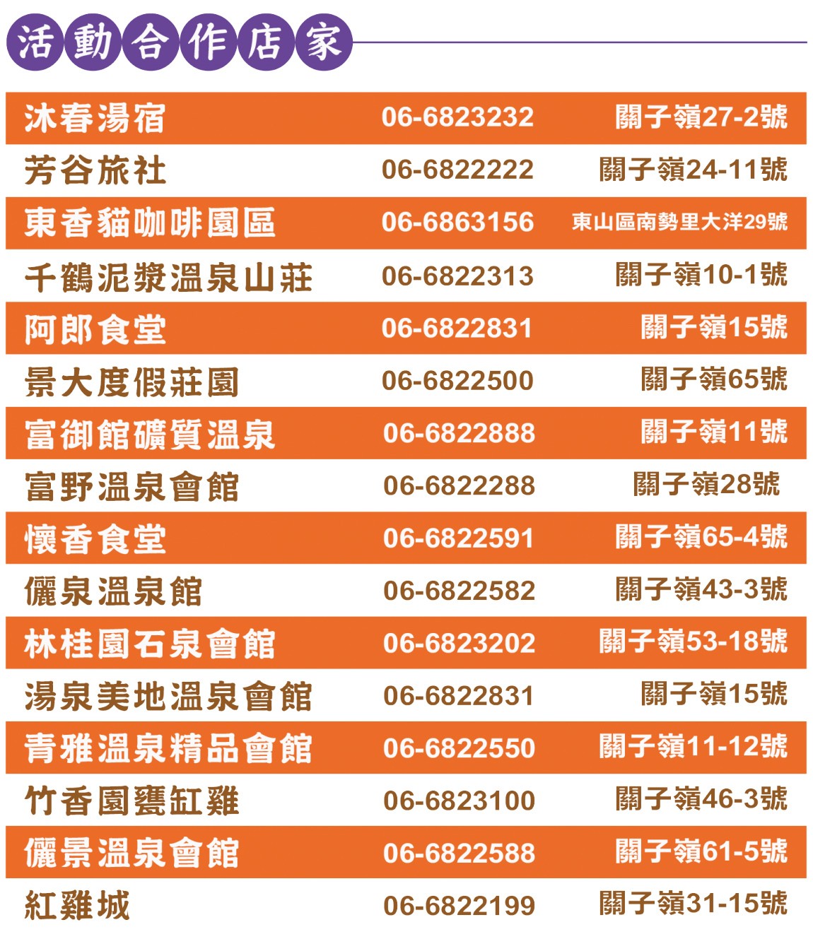 2024關子嶺溫泉美食節 關子嶺景點 關子嶺地圖 溫泉飯店 美食餐廳