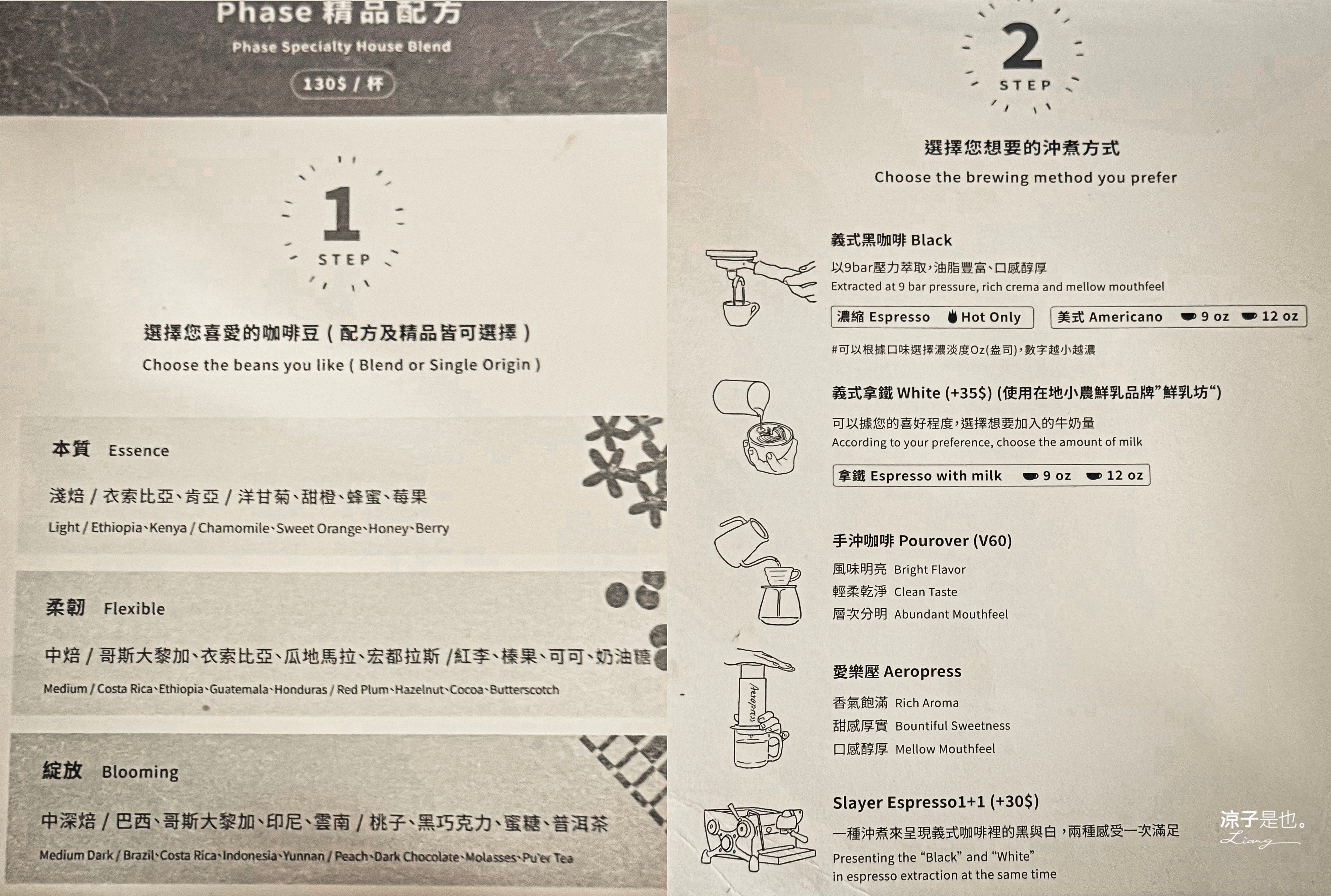  Phase Coffee Roasters 菜單 台中咖啡廳 精品咖啡 自家烘焙咖啡 台中火車站 咖啡甜點
