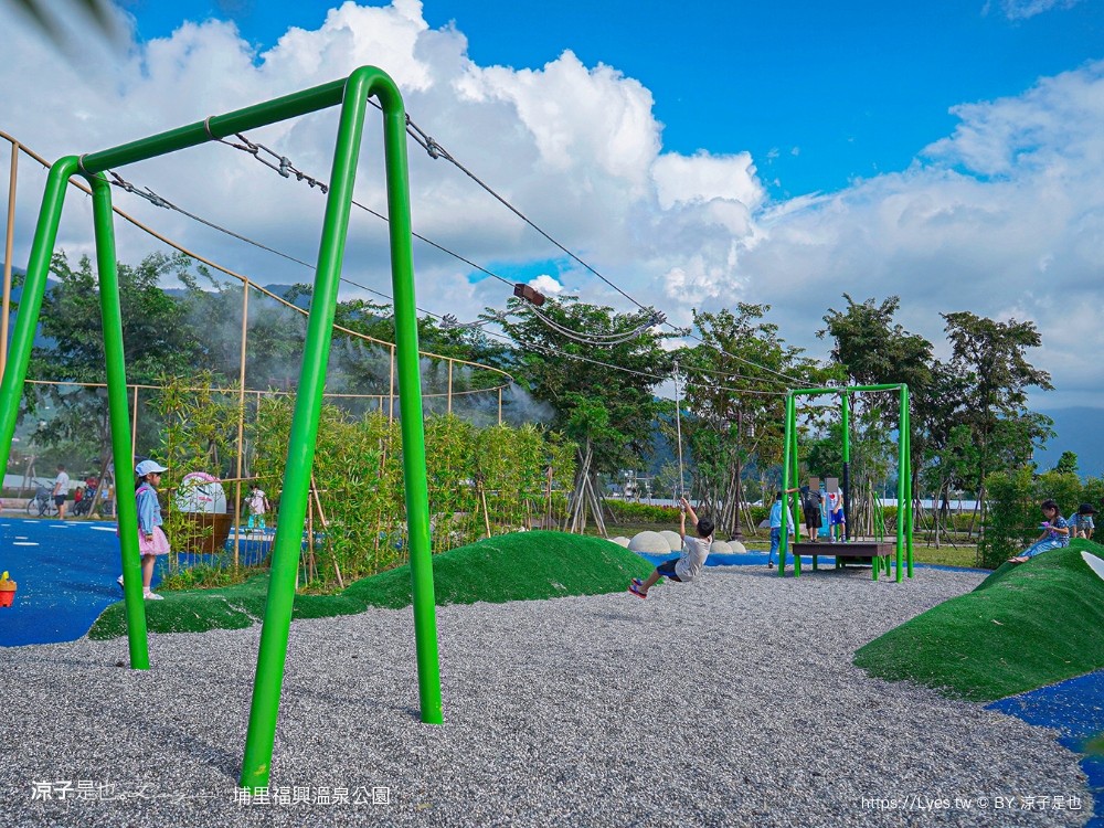 福興溫泉區親子共融公園 埔里 日式溫泉公園 南投景點 溫泉主題 埔里親子公園 泡腳池 攀爬網 沙坑 親子景點