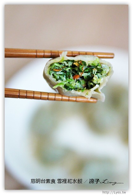 試吃-慈明台素食-招牌雪裡紅水餃內餡真的好多菜