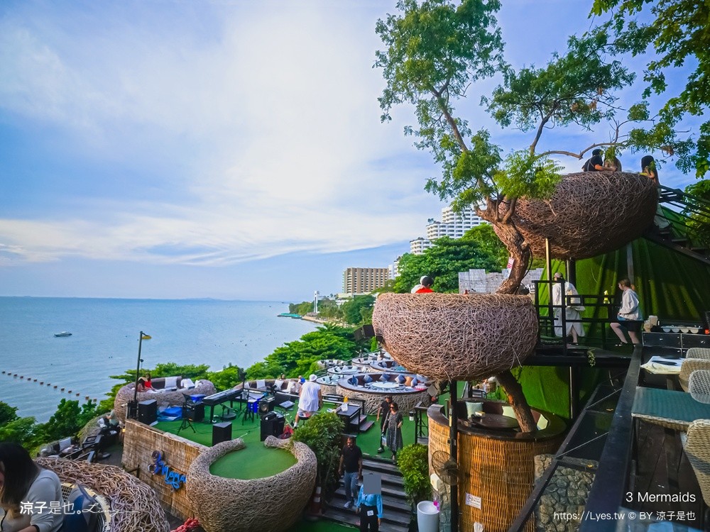 3 Mermaids 美人魚餐廳 芭達雅 Pattaya cafe 鳥巢餐廳 海景餐廳