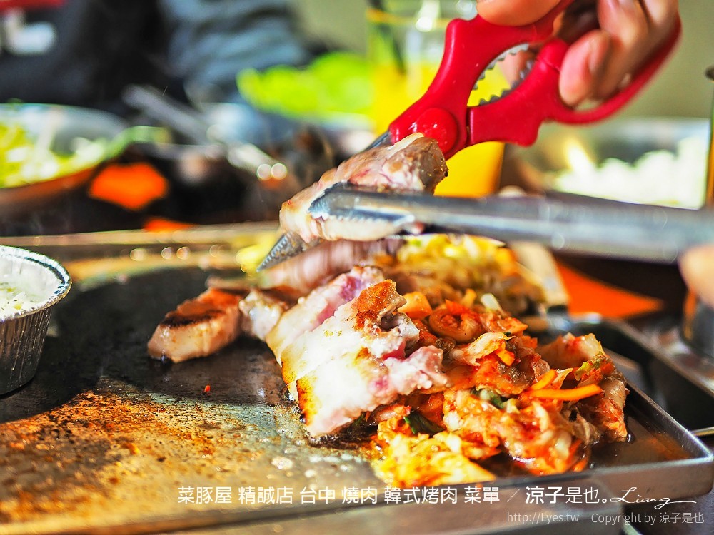 台中-菜豚屋(附菜單)精誠店 日系韓式烤肉精緻好吃耶！無限續生菜還有芝麻葉！