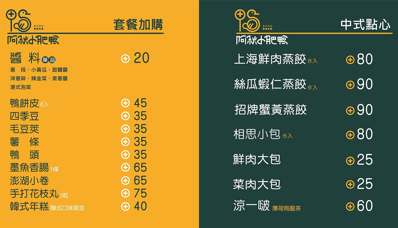 台中-阿秋小肥鴨(附菜單) 阿秋大肥鵝外帶烤鴨新品牌 鹹酥鴨 一鴨兩吃 水餃 中式點心 ACHU DUCK