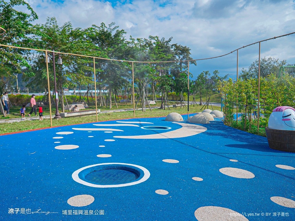 福興溫泉區親子共融公園 埔里 日式溫泉公園 南投景點 溫泉主題 埔里親子公園 泡腳池 攀爬網 沙坑 親子景點