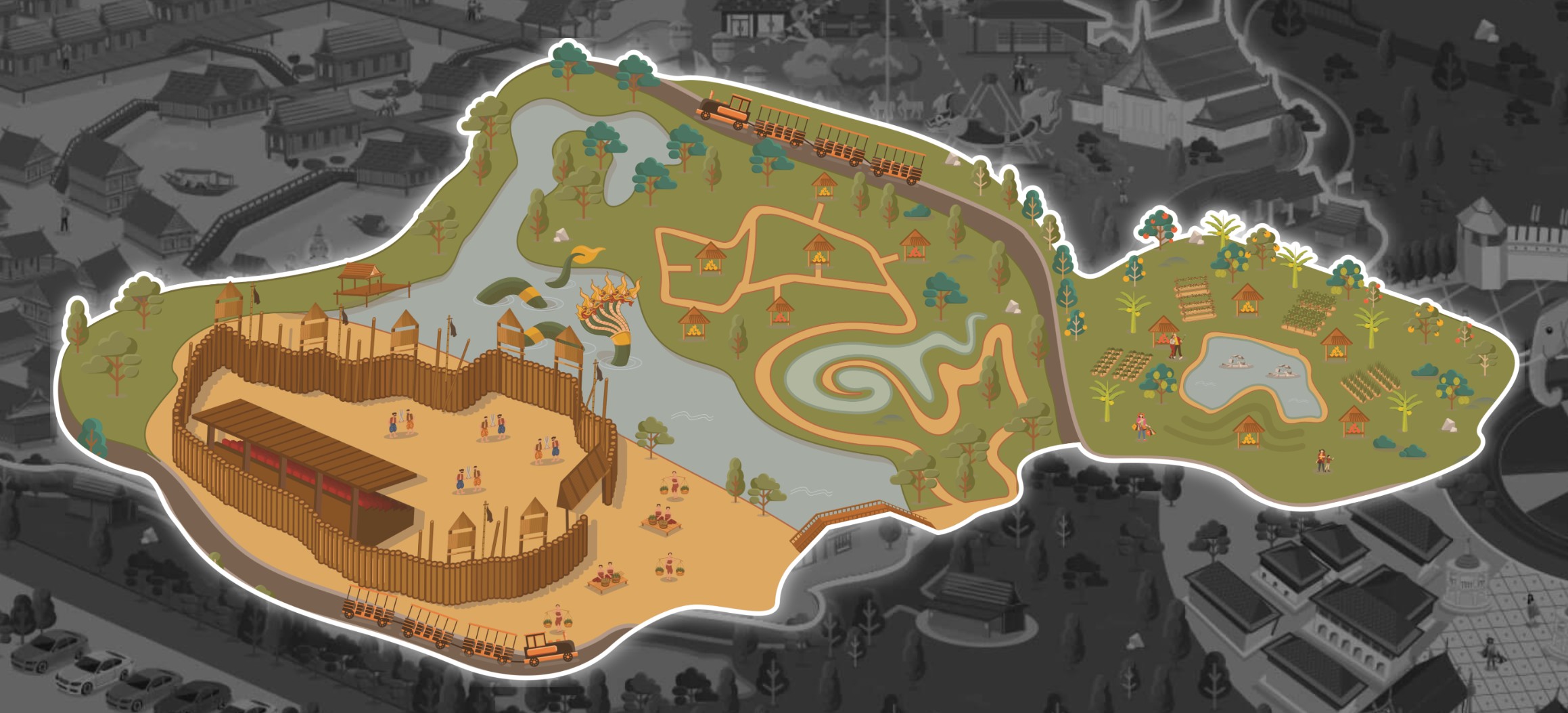 The Legend Siam Pattaya Bhumi Pan Din Map