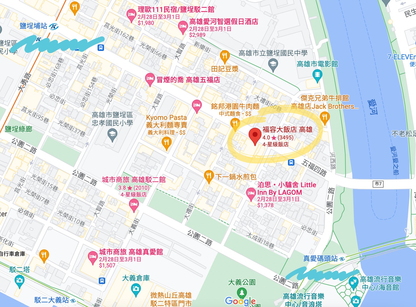 福容大飯店高雄 高雄親子住宿 鹽埕區飯店 捷運站住宿 早餐 房型 四人房 動物園主題房 泳池飯店