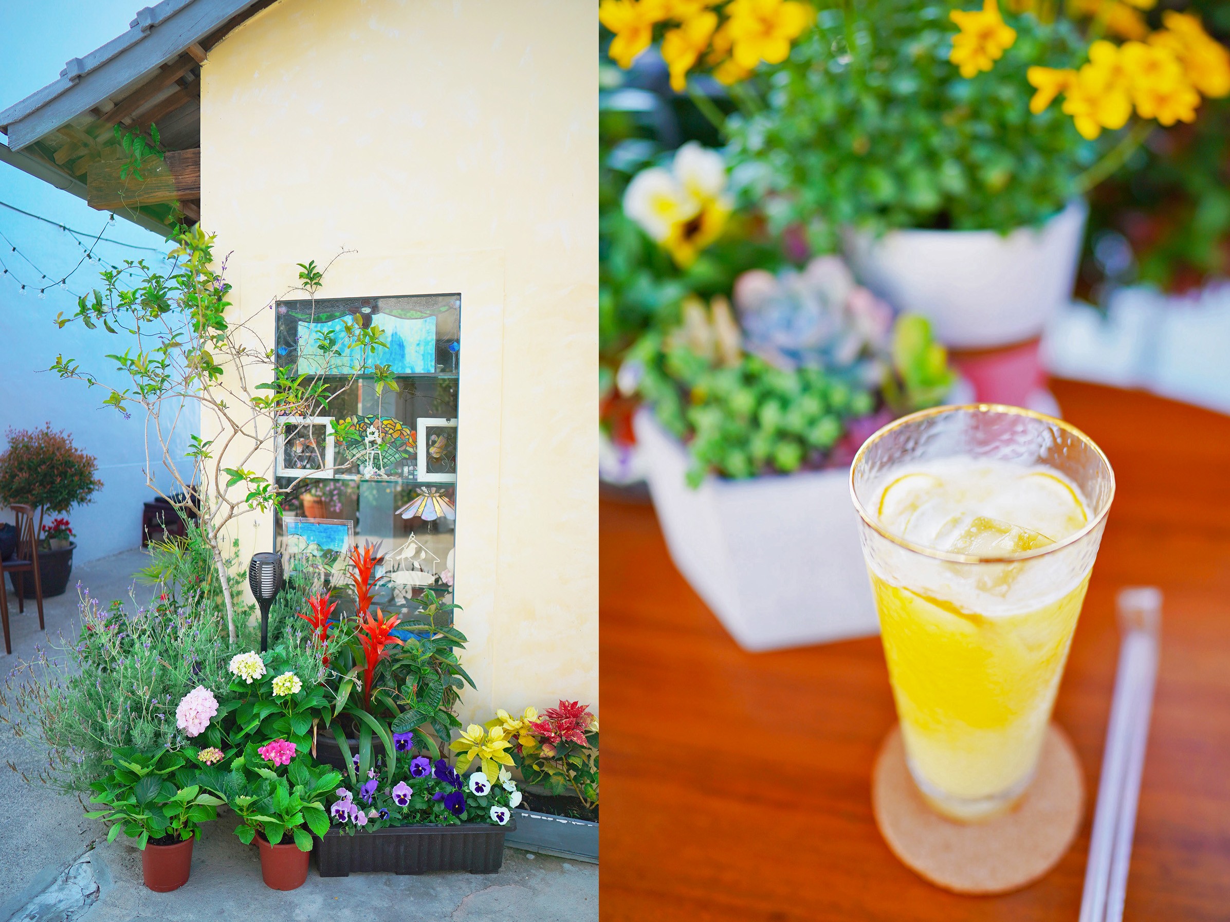 金悅玻璃屋咖啡 jinyue 菜單 南投甜點美食 埔里咖啡館 牛棚咖啡廳 彩色鑲嵌玻璃