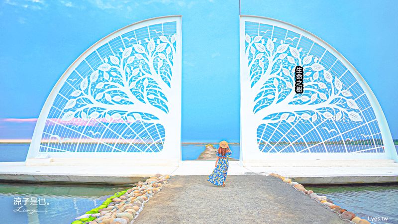 【台南將軍】生命之樹 台南青鯤鯓扇形鹽田 全新景點！鹽田「生命之樹」裝置藝術 還有海上步道 很適合拍 IG 網美照