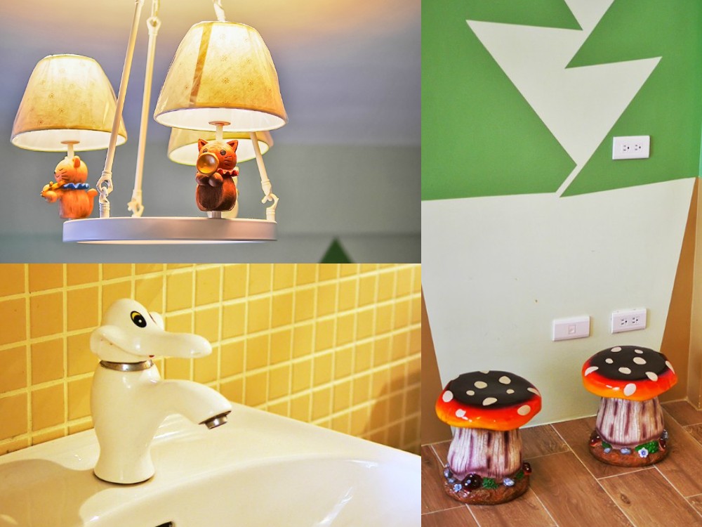 宜蘭住宿-斑鳩小鎮森活民宿 五結北歐風親子民宿 溜滑梯房型、電動車好放電