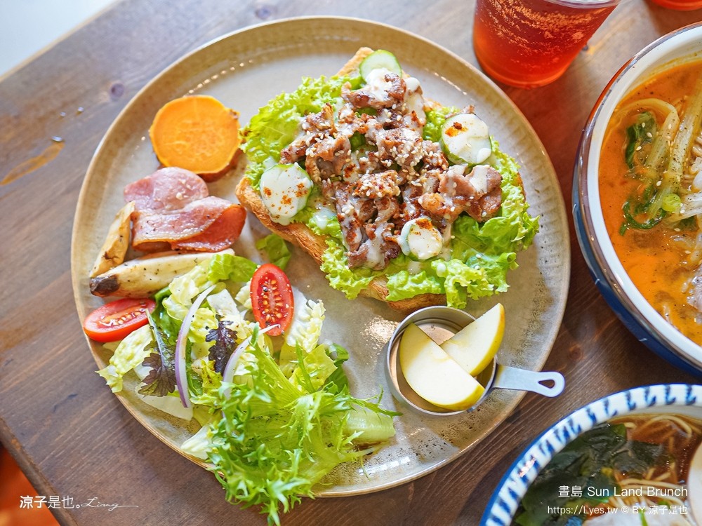 晝島 菜單 台中北屯美食 新開幕 早午餐餐廳推薦 牛肉麵早餐 三明治 sun land brunch