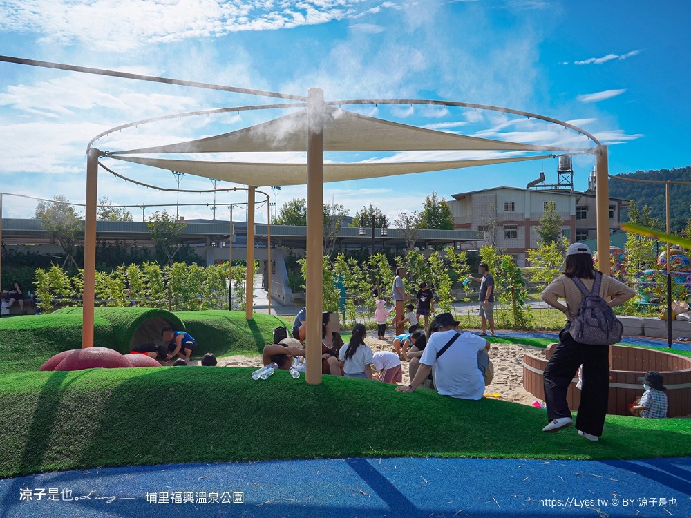 福興溫泉區親子共融公園 埔里 日式溫泉公園 南投景點 溫泉主題 埔里親子公園 泡腳池 攀爬網 沙坑 親子景點